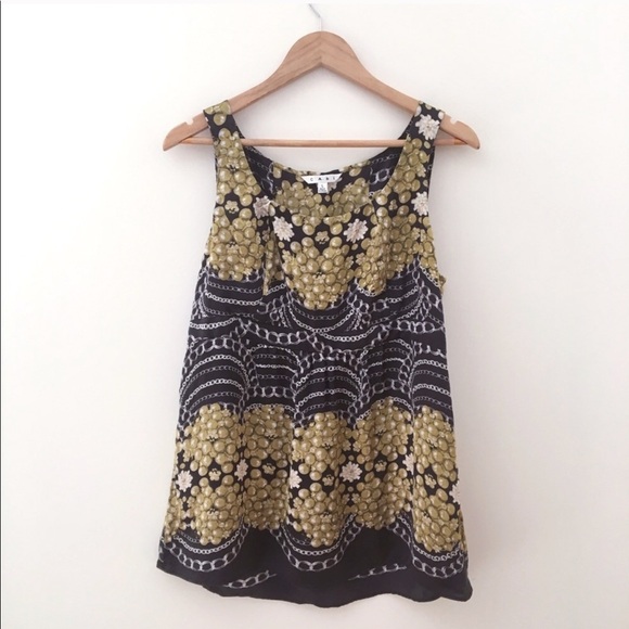 cabi silk grapes and chains blouse - Picture 1 of 7
